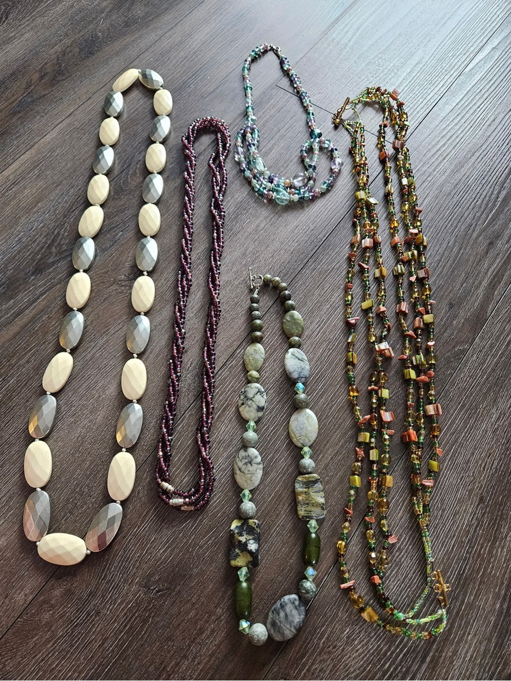 Artisan Estate Gemstone & Beaded Necklace Lot (5 Pieces)